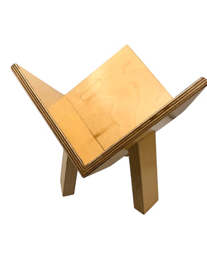 Leopold Woodworks Full Tilt Vinyl Display stand made from Baltic birch plywood with a clear natural wood finish.