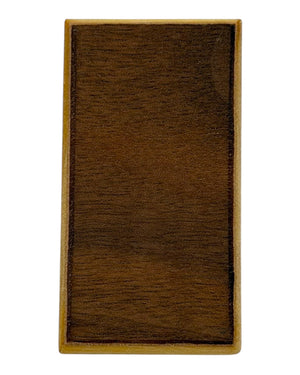 Leopold Woodworks handcrafted solid maple domino with dark walnut veneer finish, heirloom quality game piece.