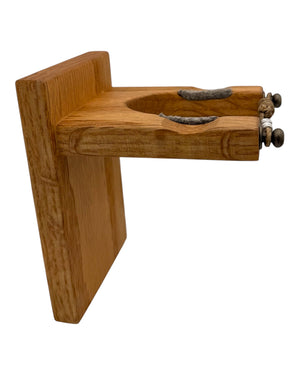 Leopold Woodworks handcrafted oak guitar wall mount with a minimalist gallows design and protective felt lining.